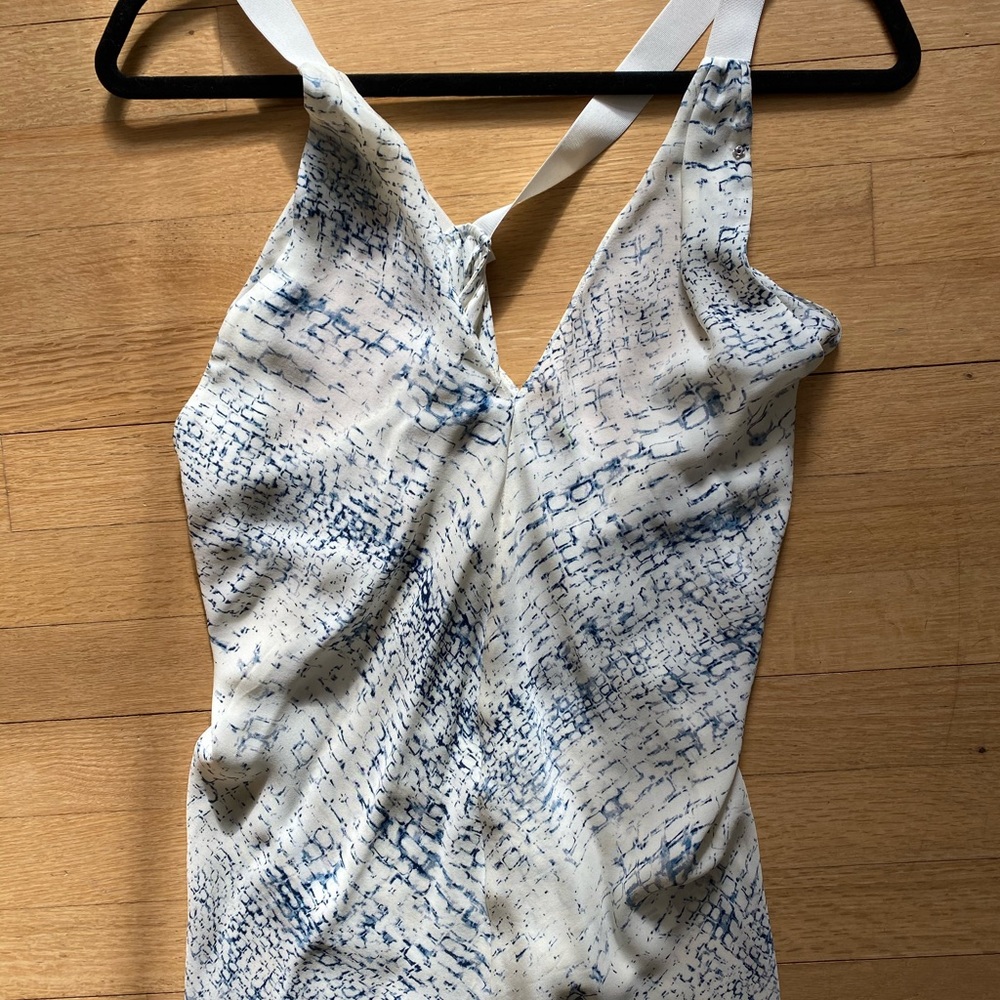 Rash Brook White Silk patterned top